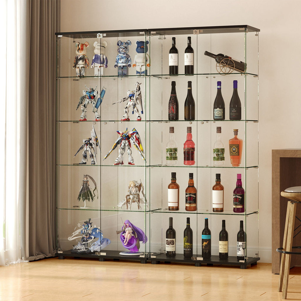Display Cabinet With Shelf Double Doors And Lock