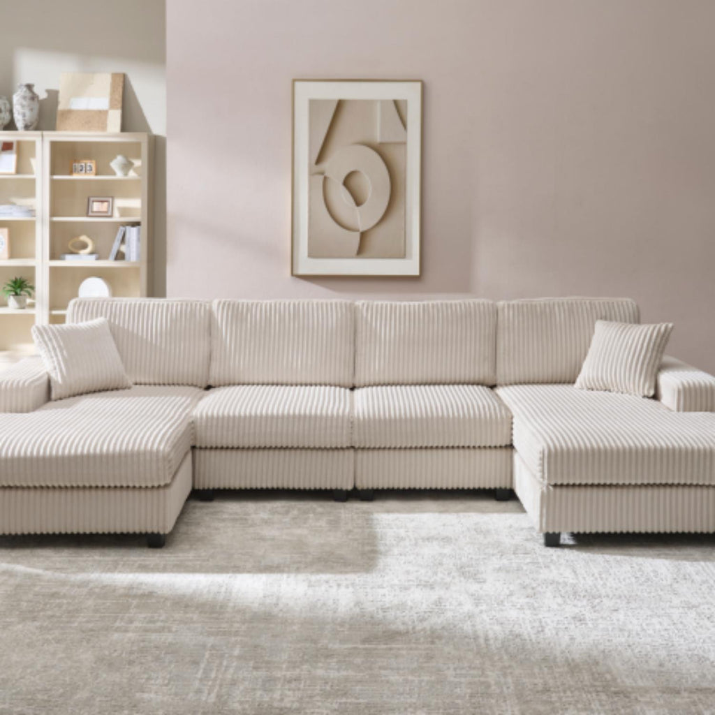 U-Shaped Convertible Sofa, 4 Seater Large Living Room Lounge