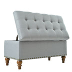 Upholstered Ottoman With Storage And Rivet Trim