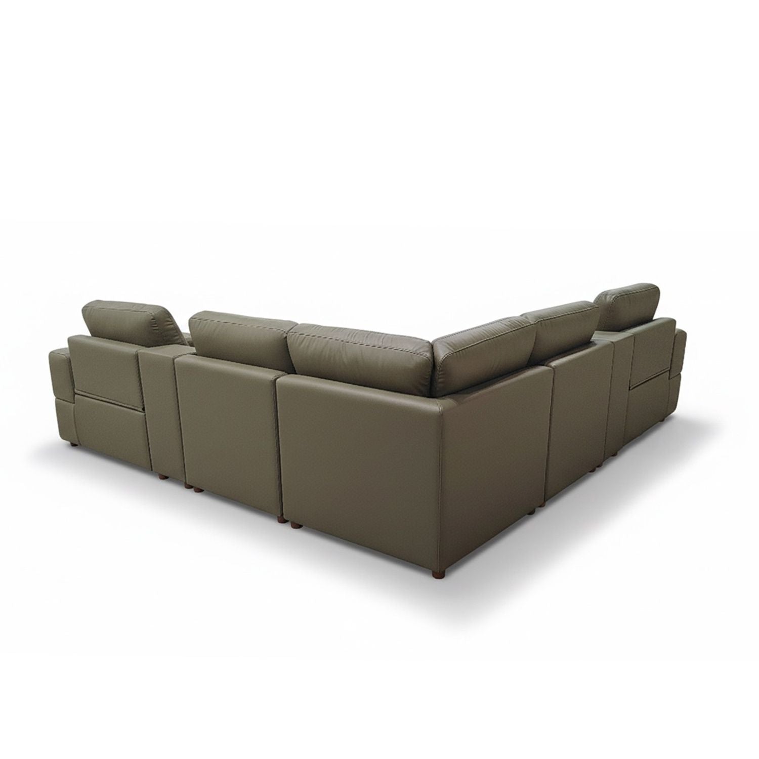 Upholstered Large Arms Sectional With Recliner Seats