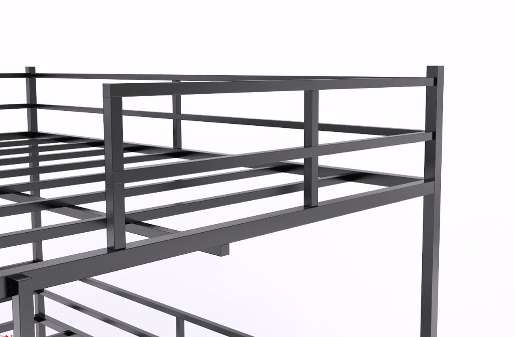 Full Size House Loft Bed With Slide And Ladder - Black