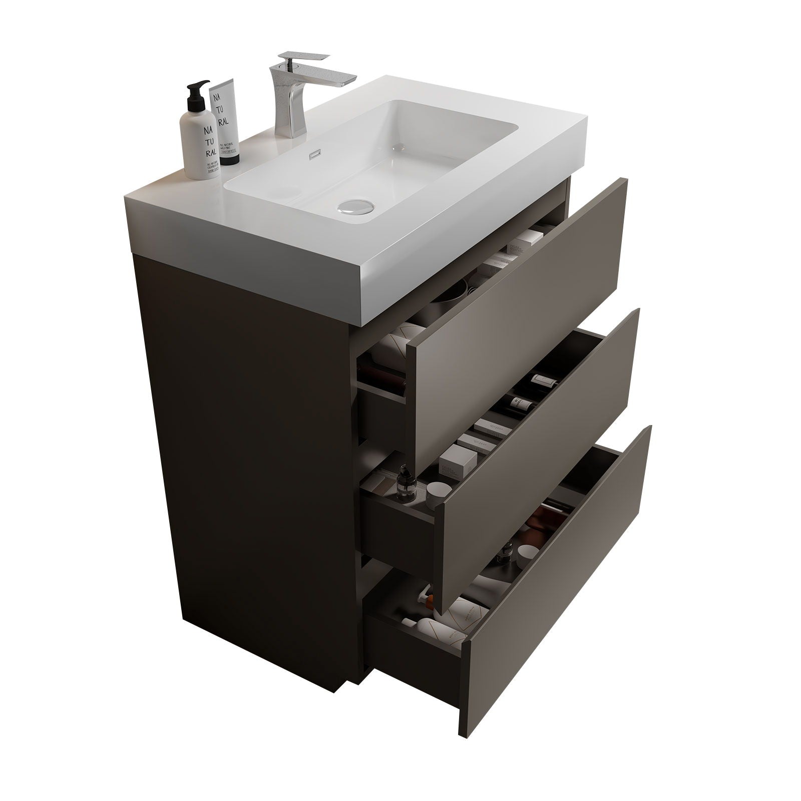 Alice - Bathroom Vanity With Sink, Large Storage Freestanding