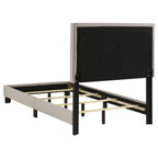 Boyd Upholstered Twin Panel Bed Ivory