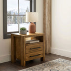 Adderley 2-drawer Nightstand Bedside Table Warm Brown