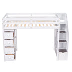 Loft Bed With Storage Drawers And Stairs With Shelves