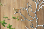 Metal Branch Wall Sculptures With Bird Accents (Set of 2) - Silver Multi