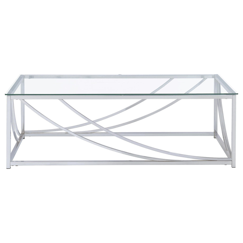 Lille 2-piece Glass Top Coffee And End Table Set Chrome