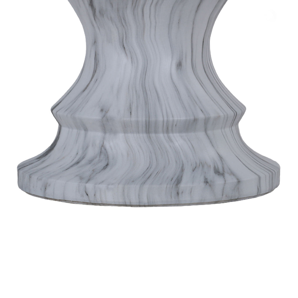 Geometric Round Outdoor End Table - Marble