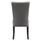 Caralin - Side Chair (Set of 2) - Gray Synthetic Leather & Black
