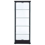 Delphinium 4-Shelf Clear Glass Curio Display Cabinet Black