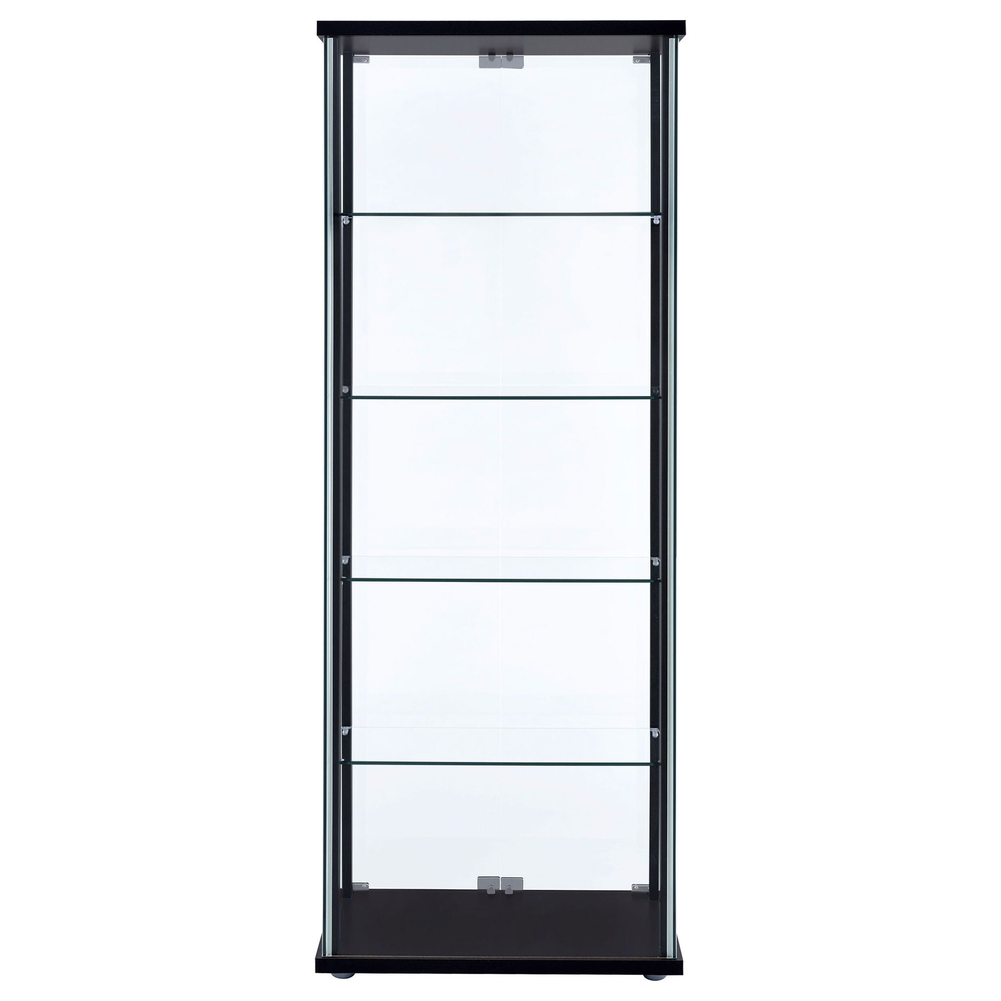 Delphinium 4-Shelf Clear Glass Curio Display Cabinet Black
