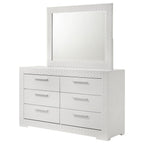Ives 6-drawer Dresser and Mirror White High Gloss