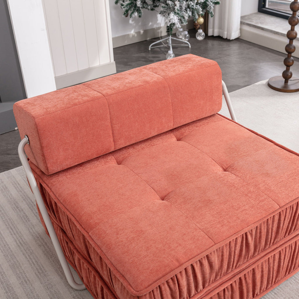 Folding Sofa With Removable Back Cushion, Convertible Futon Sleeper Chair
