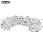 Oversized Sectional Sofa U - Shaped Sofa Couch Modern Sofa Upholstered In Soft With A Chaise Lounge For Living Room
