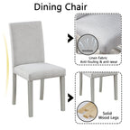 Dining Table Set With Crystal Decoration And Upholstered Chairs