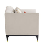 Tayden - Loveseat With 4 Pillows - Beige Velvet