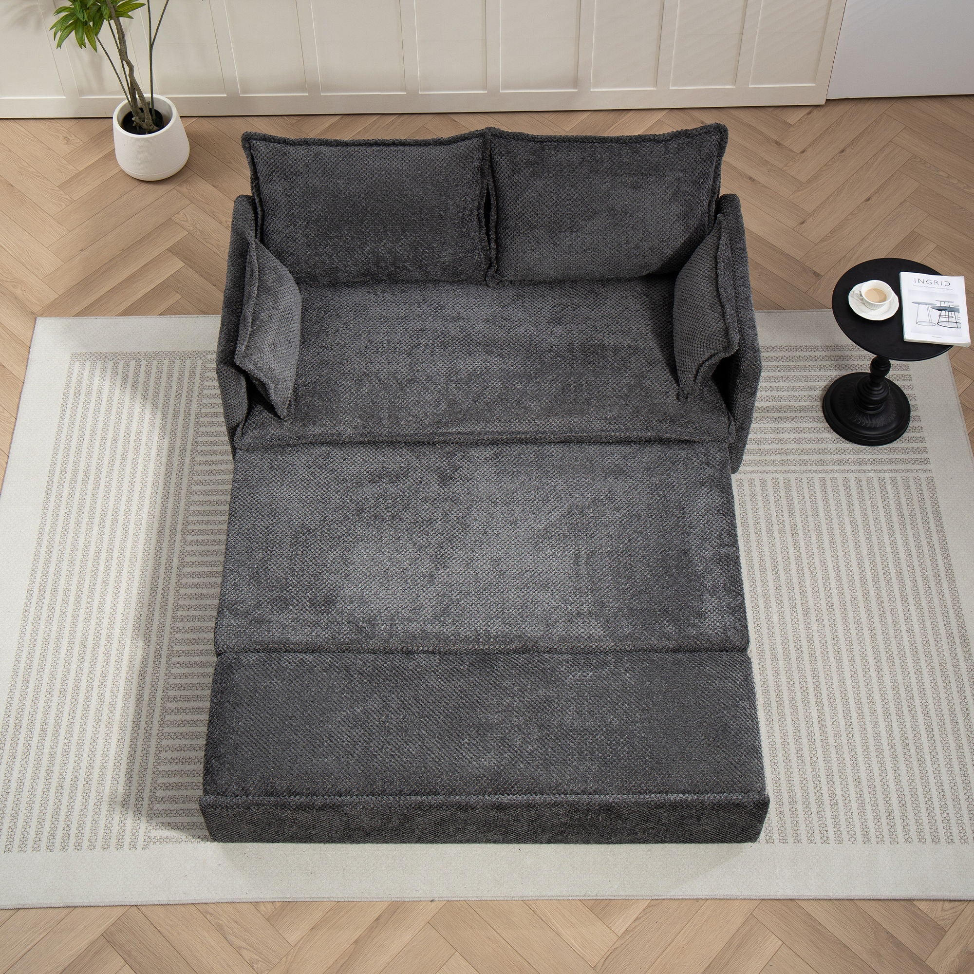 Pull Out Sofa Bed, Convertible Sleeper Sofa Couch, Side Storage, And USB / C - Type Charging Ports Chair