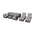 Seating Set With Cushions Handcrafted Wicker Design