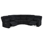 Hagen Upholstered Power Reclining Sectional Sofa Steel Grey