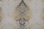 Sorina - Sofa With 7 Pillows - Velvet, Fabric & Antique Gold