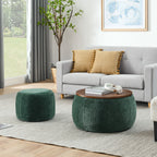 Round Storage Ottoman, 2 In 1 Function, End Table And Ottoman