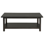 Payne Wood Coffee Table with Shelf Distressed Java
