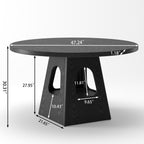 Farmhouse Round Dining Table With Storage Base