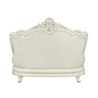Adara - Loveseat With 5 Pillows - Pearl White Synthetic Leather & Antique White