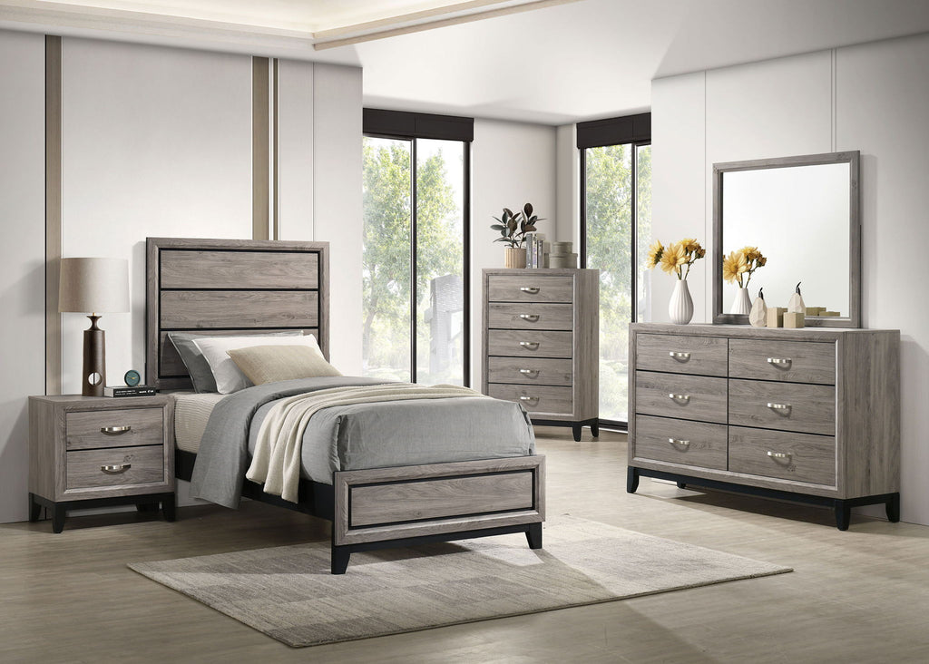 Valen Five-piece Twin Bedroom Set Light Taupe