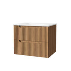 30" Wall Mounted Bathroom Vanity With Sink, Soft Close System, And Spacious Drawers - Walnut