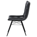 Aiken Faux Leather Upholstered Dining Side Chair Charcoal Grey (Set of 4)