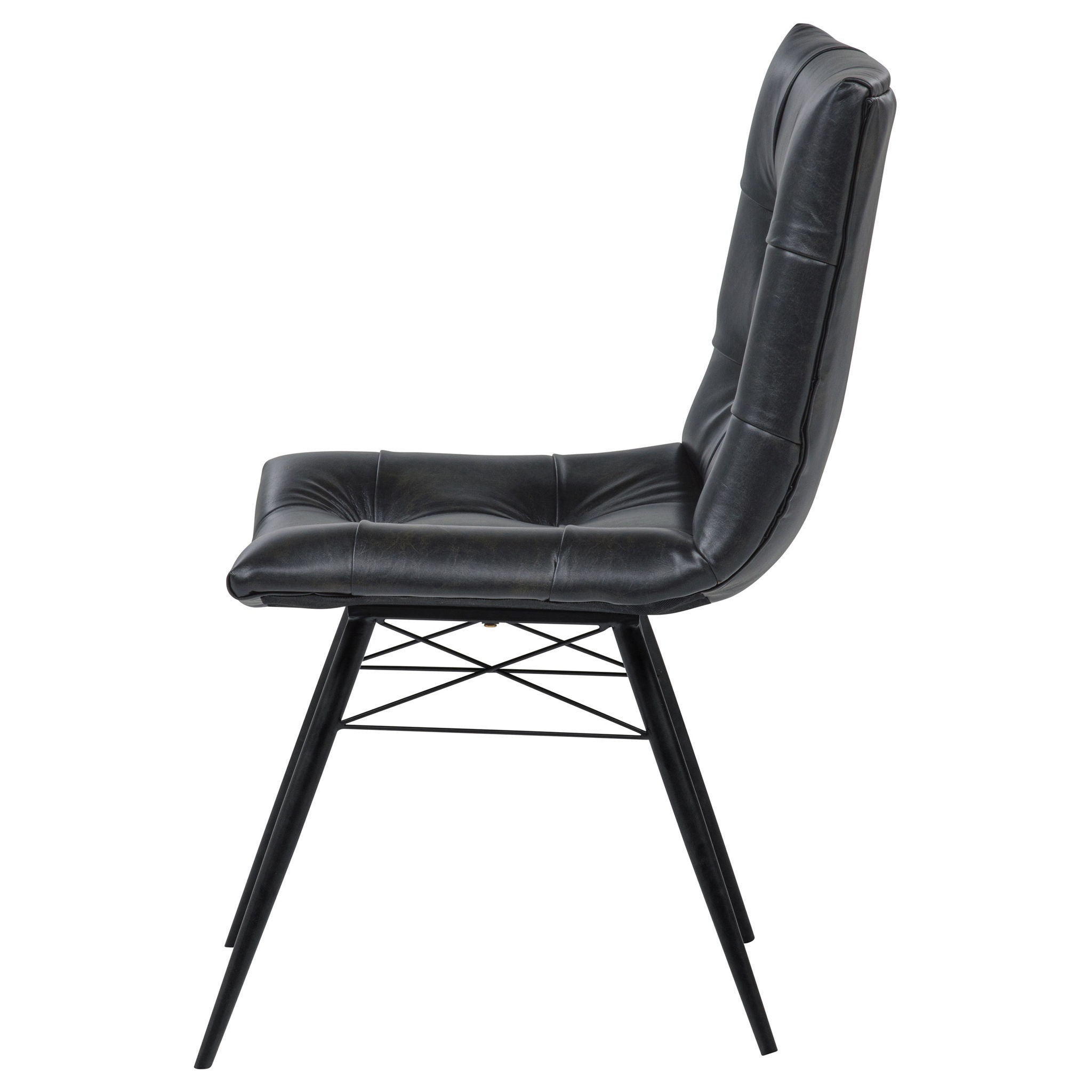 Aiken Faux Leather Upholstered Dining Side Chair Charcoal Grey (Set of 4)