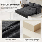 Pull Out Sofa Bed, Convertible Sleeper Sofa Couch, Side Storage, And USB / C - Type Charging Ports Chair