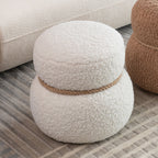 Snowman Stool With Cushion And Solid Wood Frame