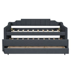 Upholstered Simple Design Daybed With Trundle And 3 Drawers
