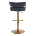 Cinch - Glam / Art Deco Adjustable Barstool With Swivel With Rounded T Footrest (Set of 2)