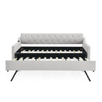 Size Upholstered Daybed With Trundle And USB Charging Armrest