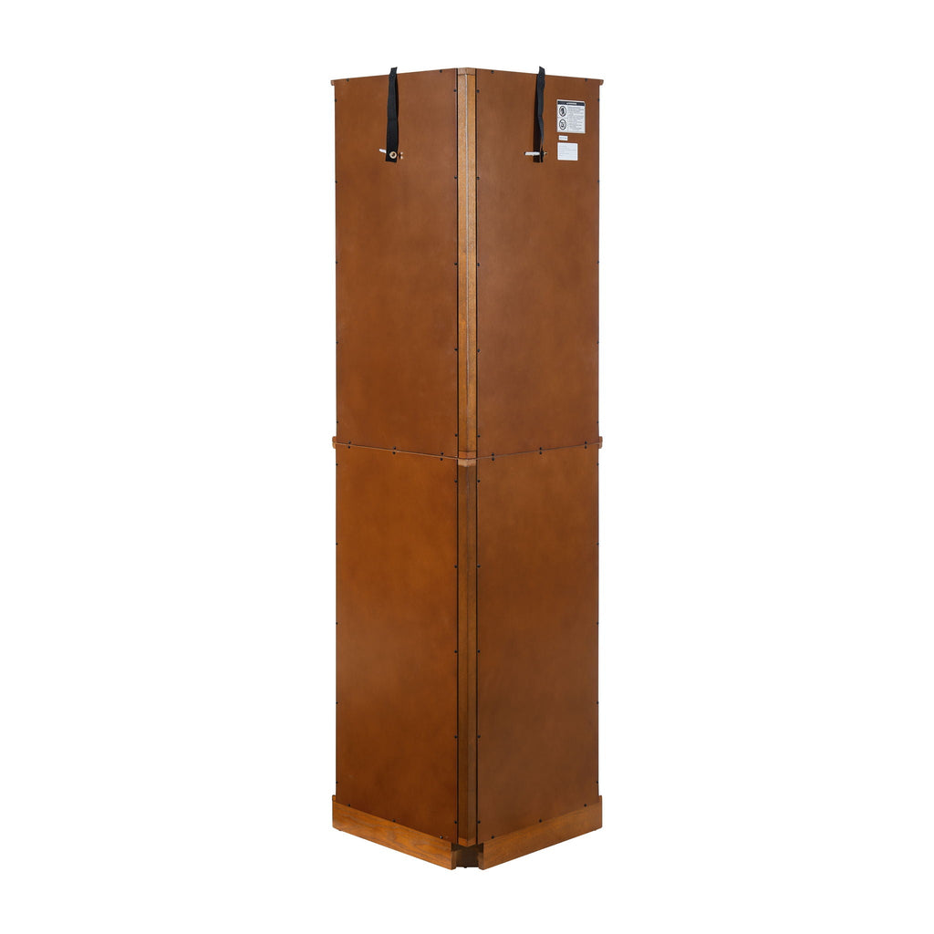 6 Shelf Corner Curio Display Cabinet With Lights, Mirrors And Adjustable Shelves (E26 Light Bulb Not Included)