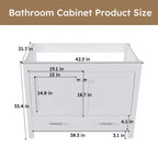 42" Bathroom Vanity Base With Doors And Drawer - White