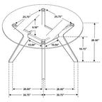 Paxton 5-piece Round Glass Top Dining Table Set Brown