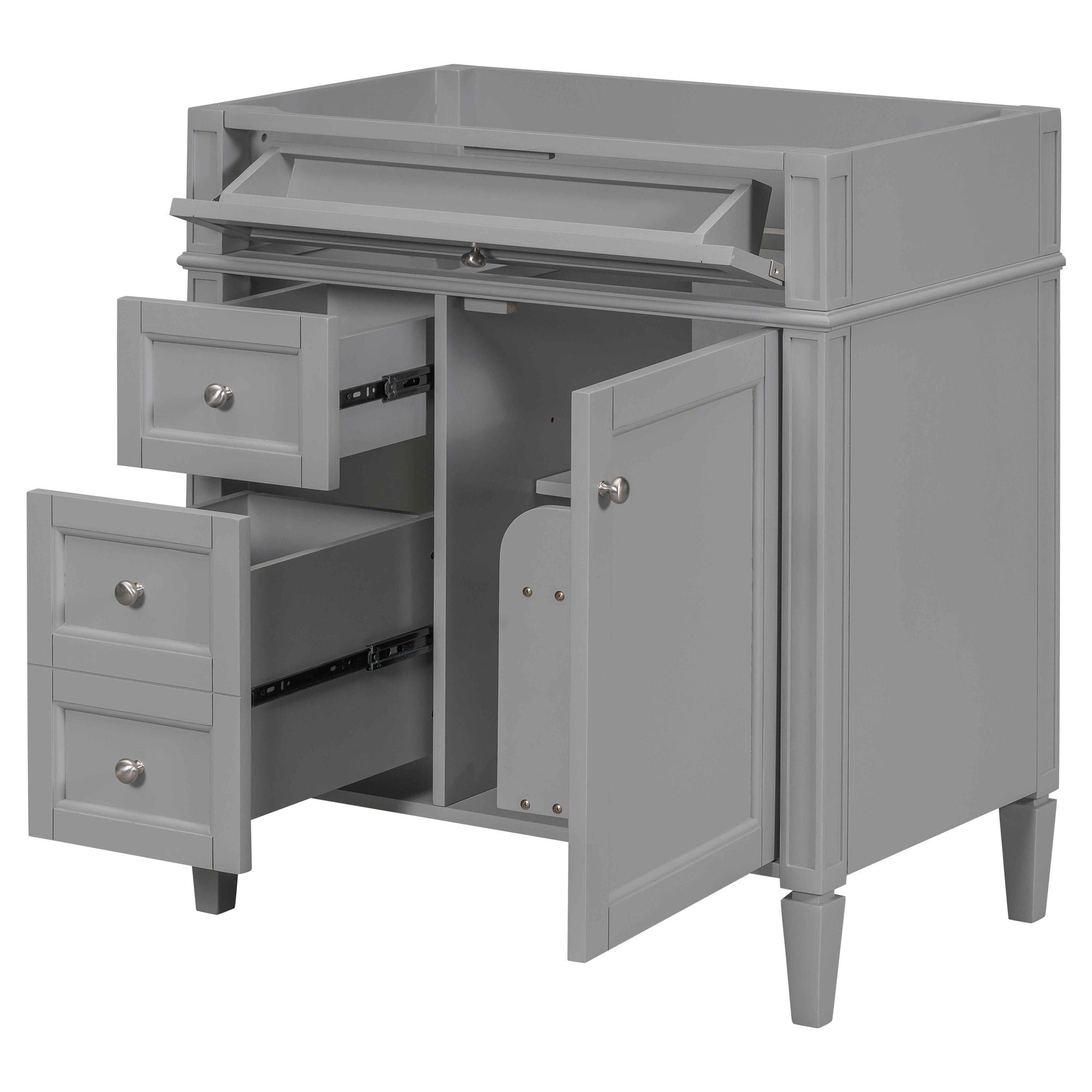 Bathroom Vanity With 2 Drawers And Tip-Out Drawer, Storage Cabinet