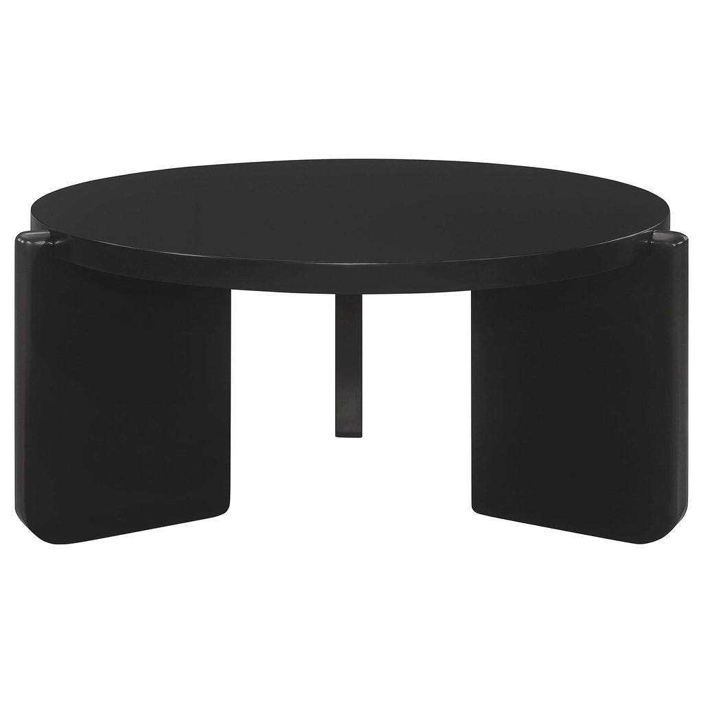 Cordova 2-piece Solid Wood Coffee and End Table Set Black