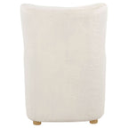 Thornton Faux Fur Upholstered Wingback Lounge Accent Chair Ivory
