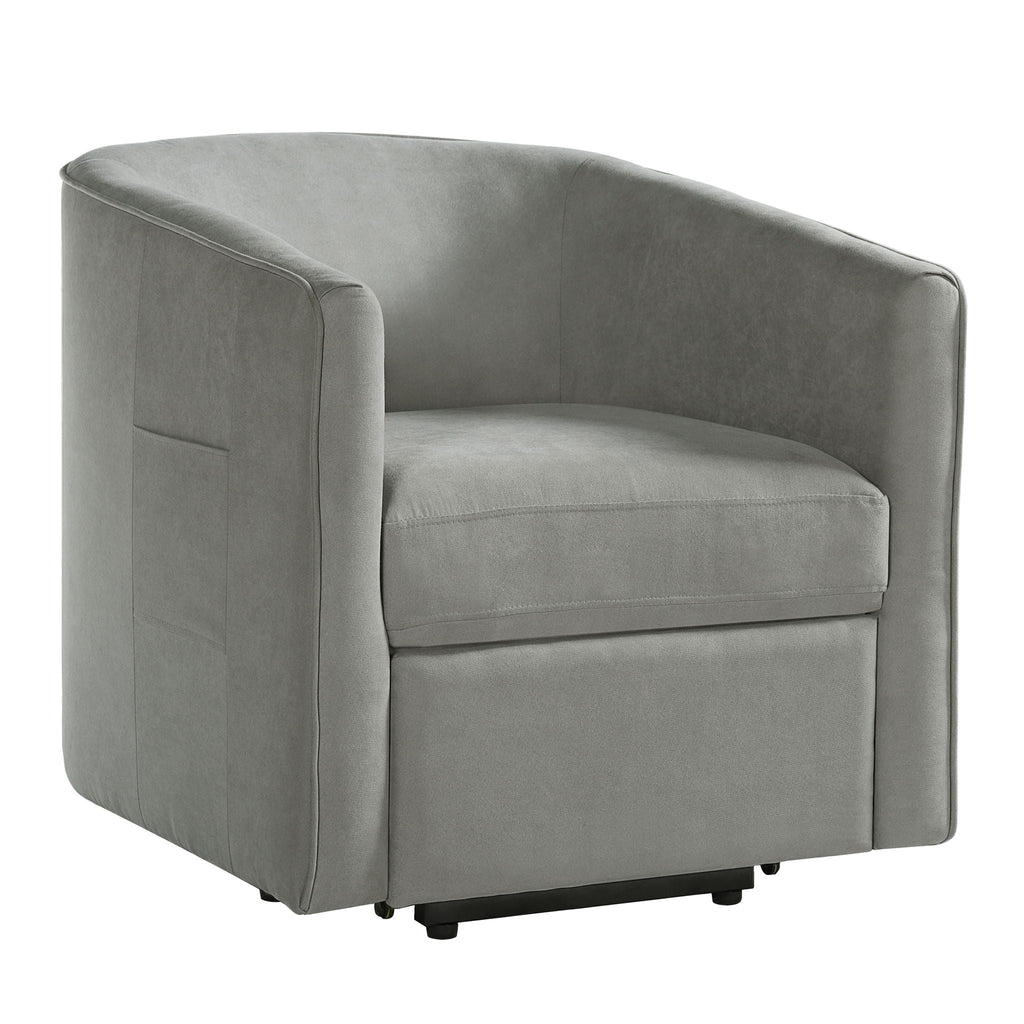 Power Lift Recliner Barrel Shape Reclining Chair With Footrest And Side Pocket