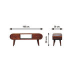 Solid Wood Circular TV Unit