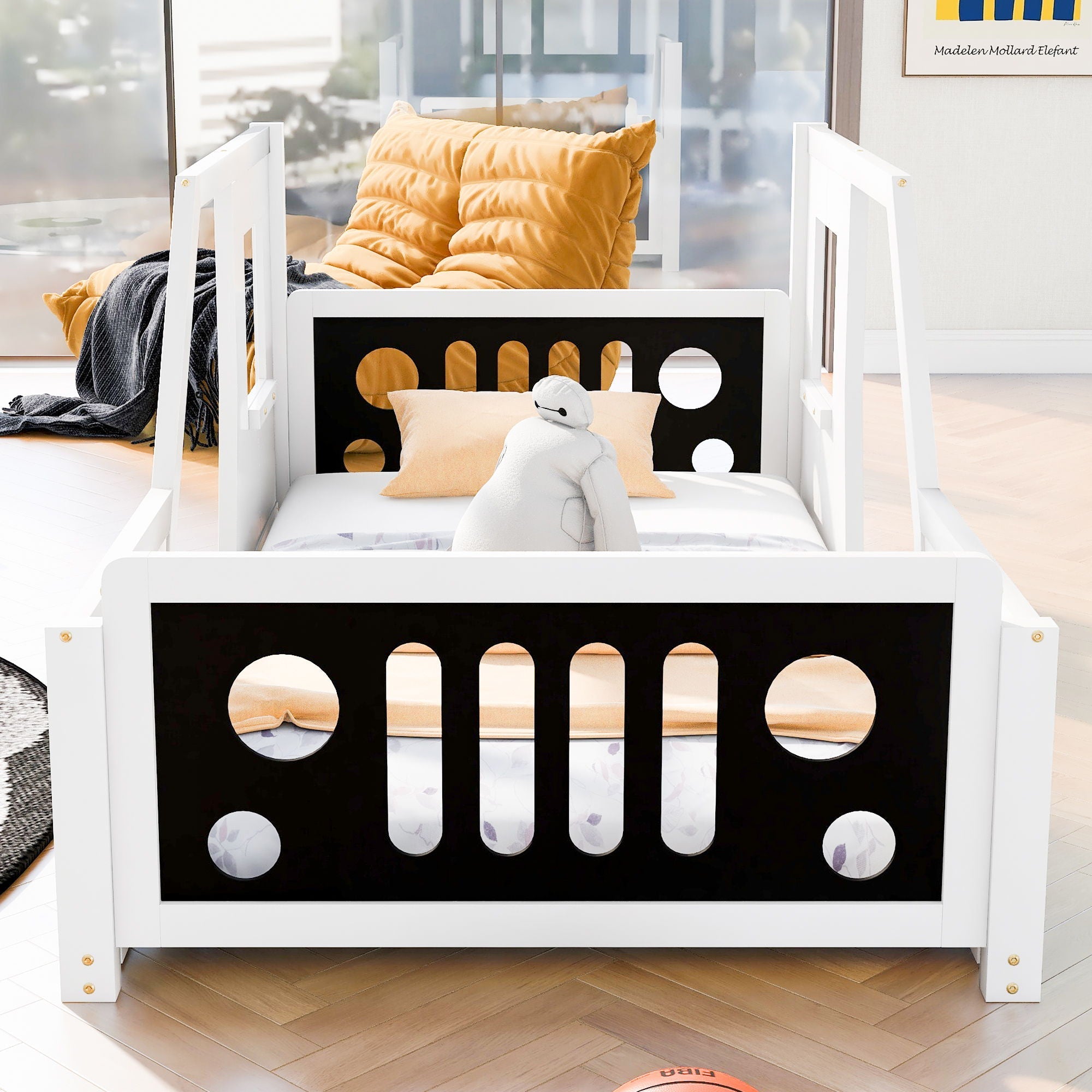 Classic Car Shaped Platform Bed With Wheels