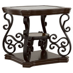 Laney 1-shelf Glass Top Square End Table Deep Merlot