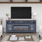 Fireplace TV Stand For TVs Up To 95" - Blue