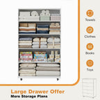 5 Drawer Dresser With Handles - White