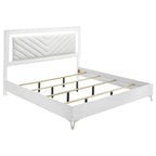 Cassia Eastern King LED Panel Bed White High Gloss